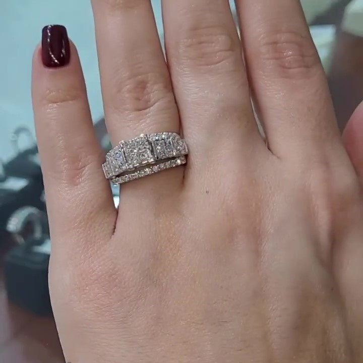 Jzora handmade princes cut brilliant sterling silver ring
