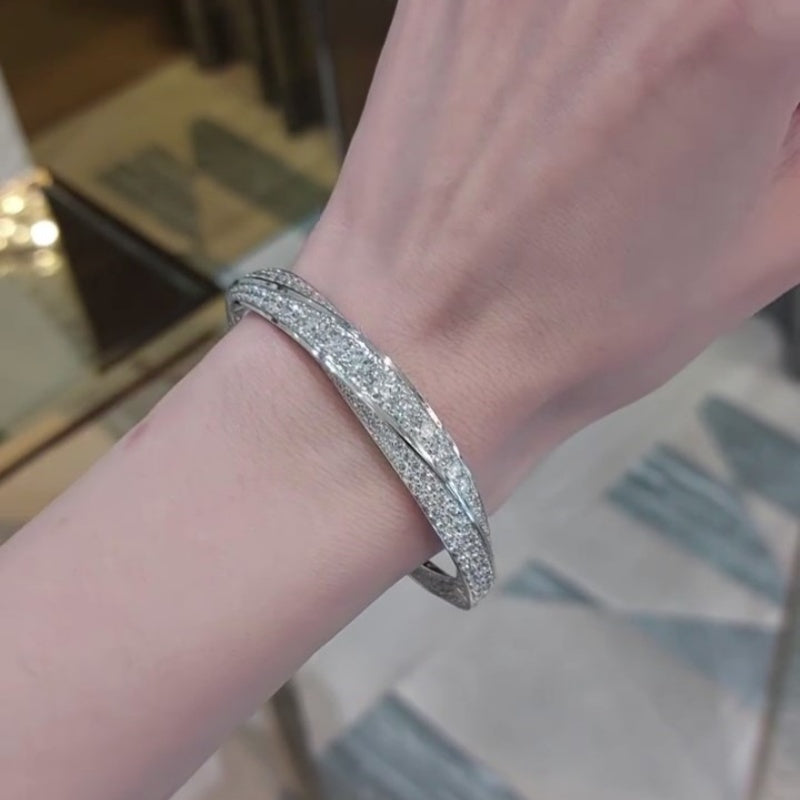 Jzora handmade luxurious premium pavé setting spiral bracelet