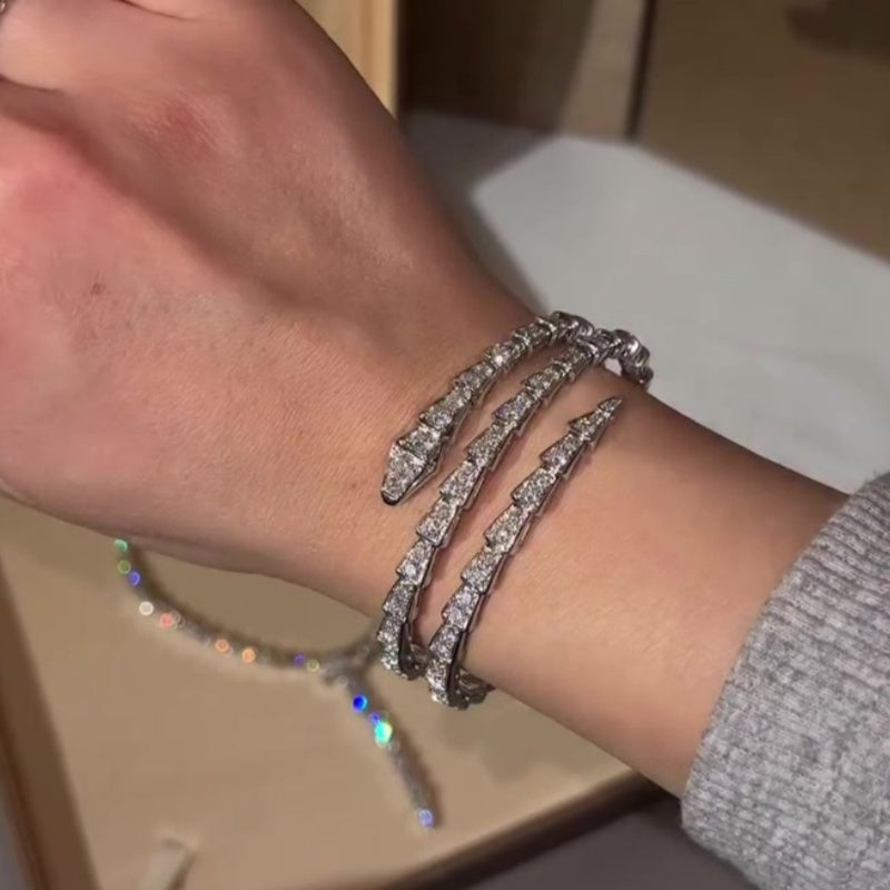Jzora handmade trendsetter serpent wrap chic sparkle bracelet