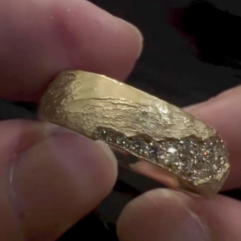 Jzora handmade gold eternity breaker vintage finish men's ring