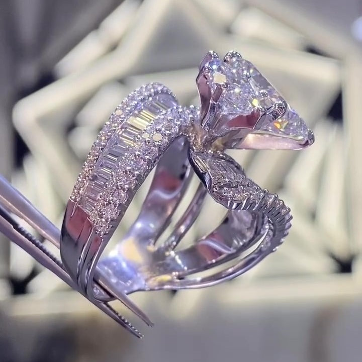Jzora handmade radiant&marquise cut vintage ring