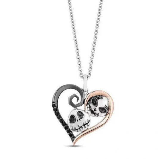 Jzora handmade gothic style nightmare before christmas sterling silver necklace