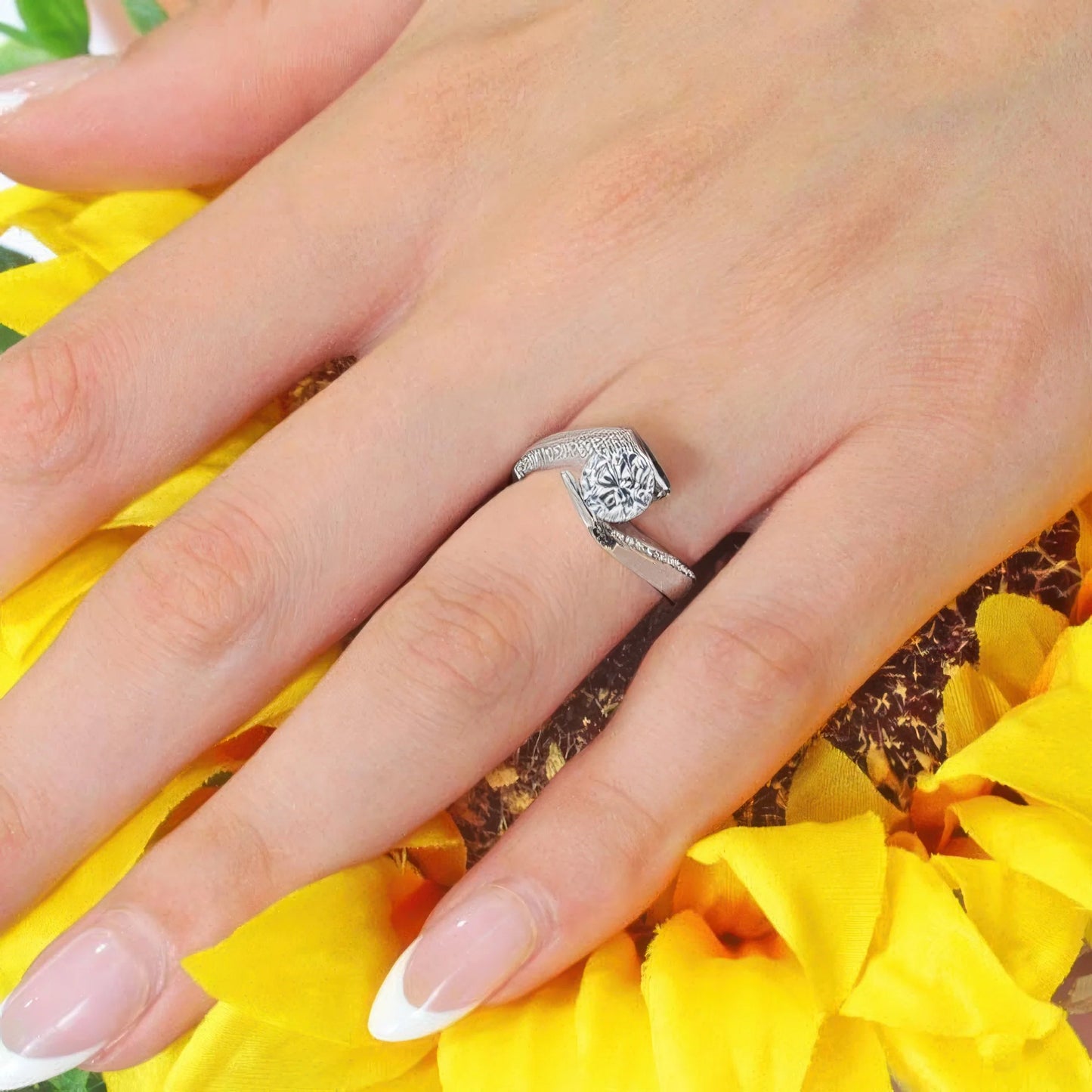 Jzora handmade classic 1ct round cut Moissanite sterling silver ring