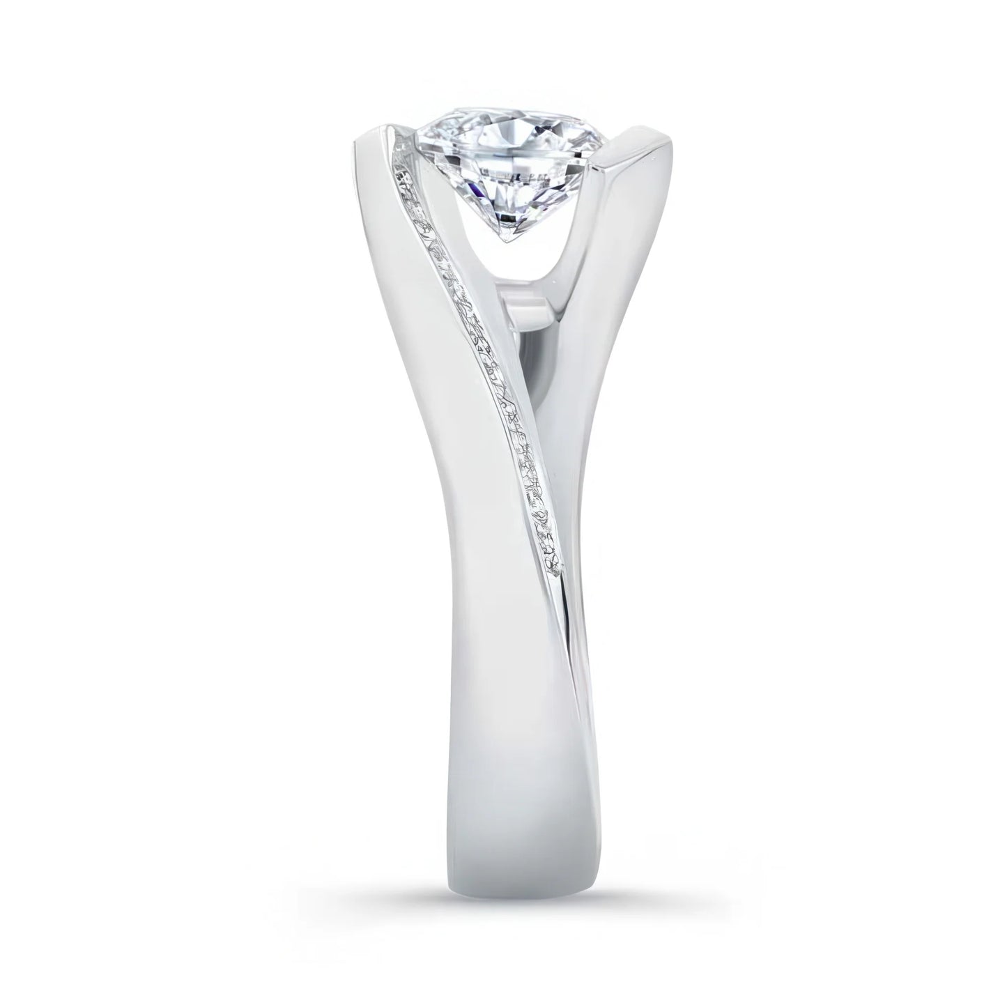 Jzora handmade classic 1ct round cut Moissanite sterling silver ring