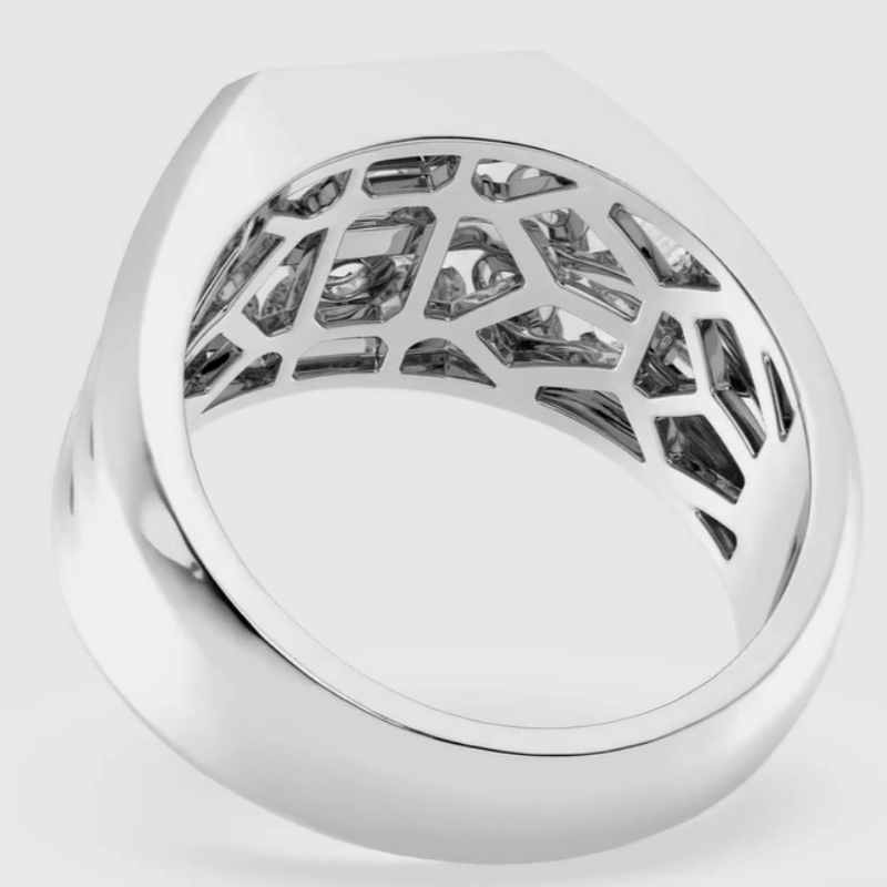 Jzora handmade 2ct double row channel set men's wedding band ring