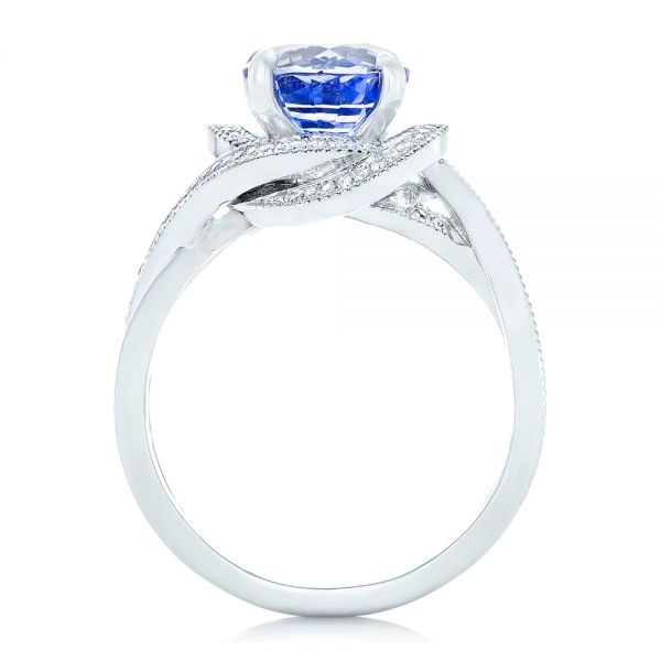 Jzora handmade sapphire 3ct round cut exquisite sterling silver ring