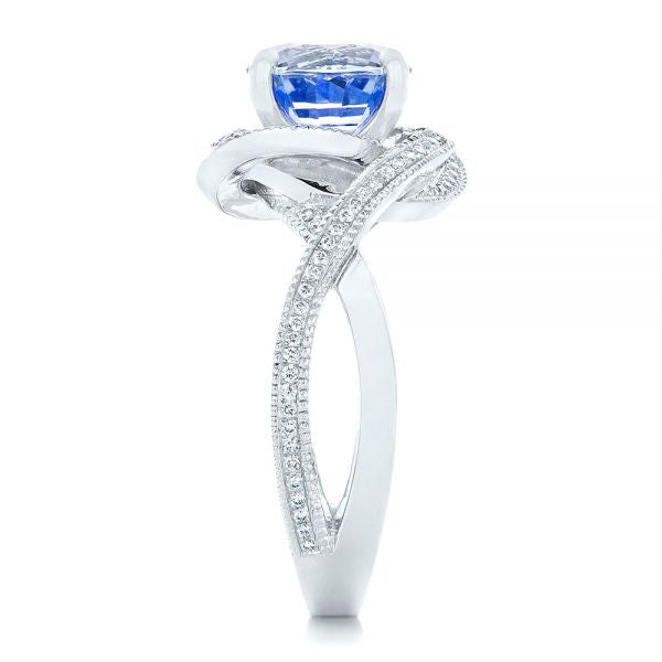 Jzora handmade sapphire 3ct round cut exquisite sterling silver ring