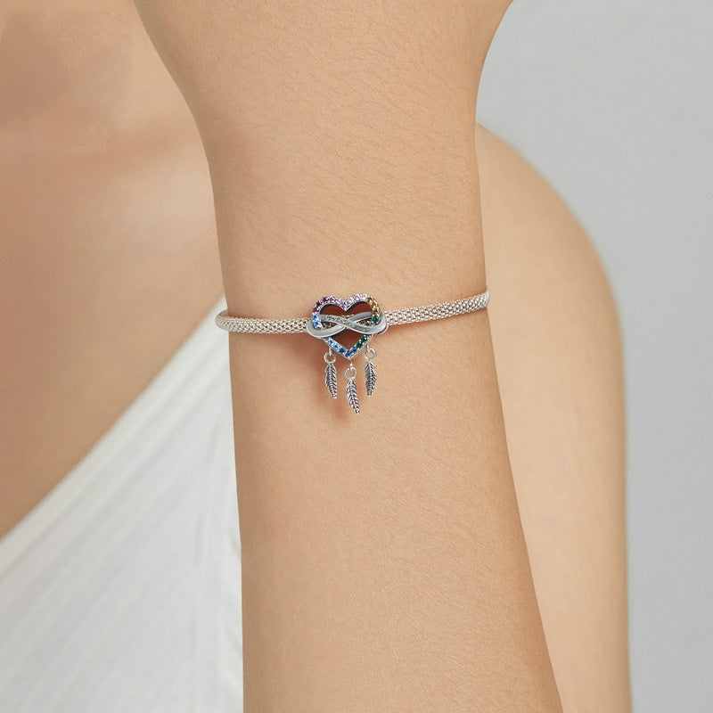 Jzora Elegant Love Dreamcatcher Sterling Silver Charm