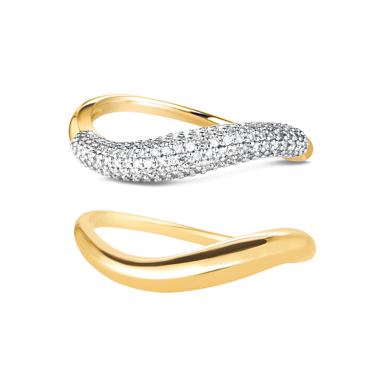 Jzora handmade simple vegetarian sterling silver ring set
