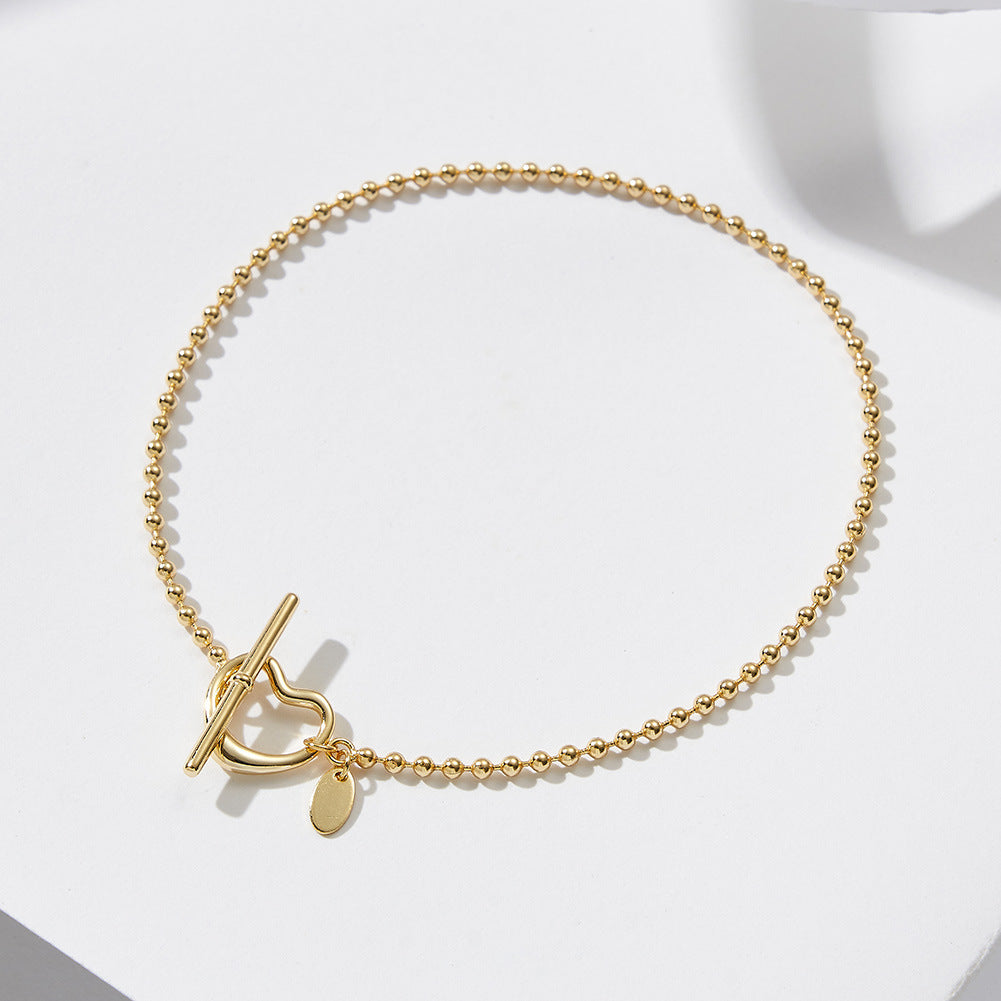 Jzora handmade heart snap sterling silver anklet