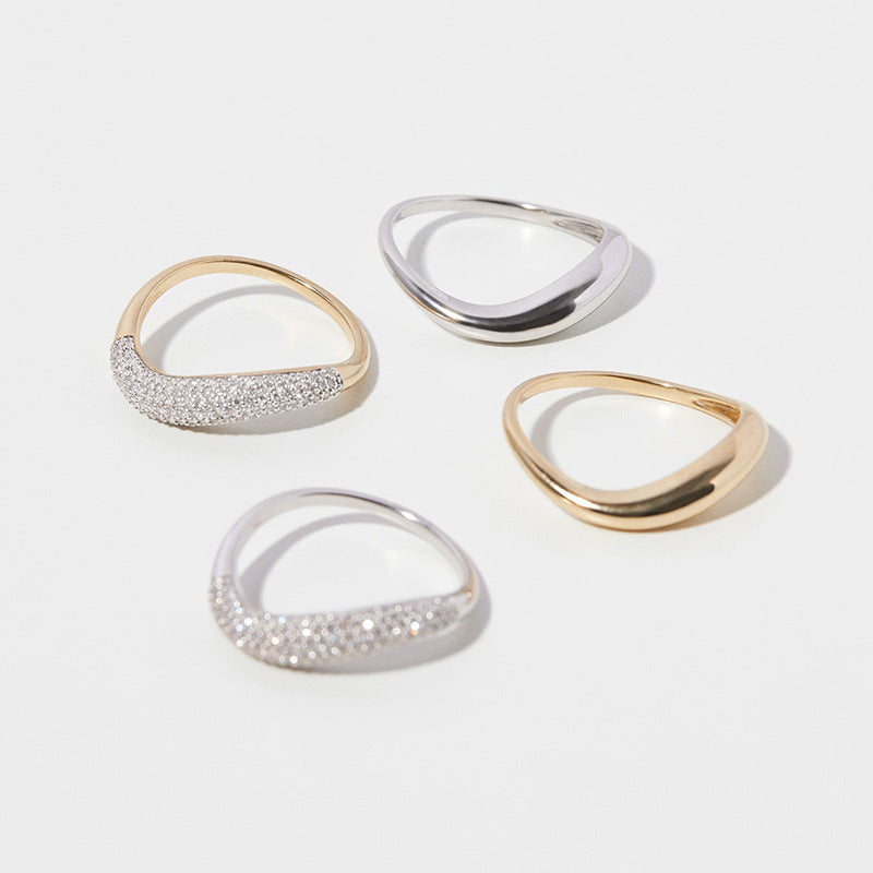 Jzora handmade simple vegetarian sterling silver ring set