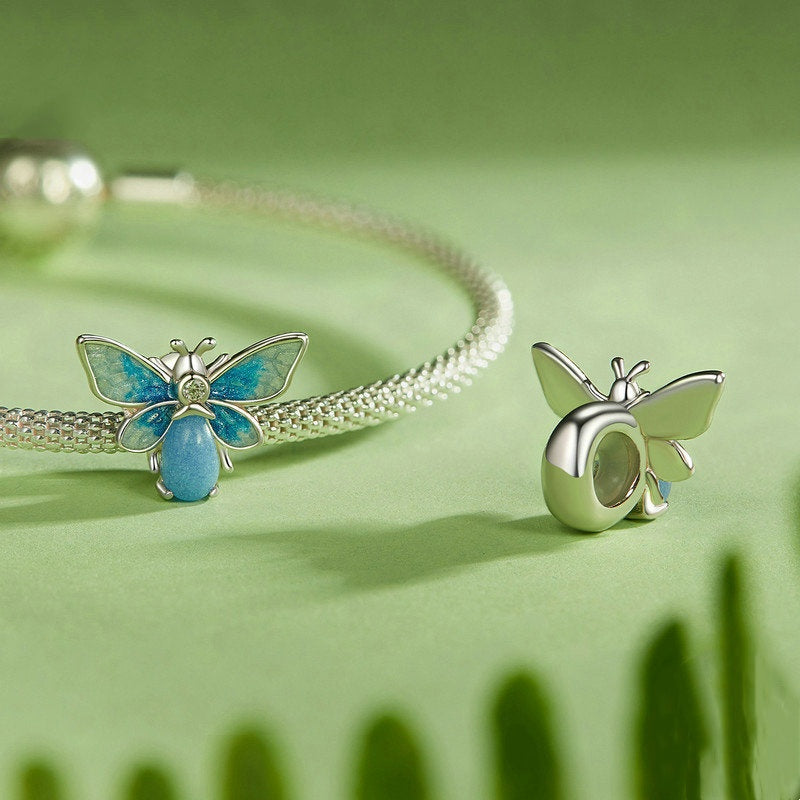 Jzora Gradient Glow In The Dark Bee Animal Sterling Silver Charm