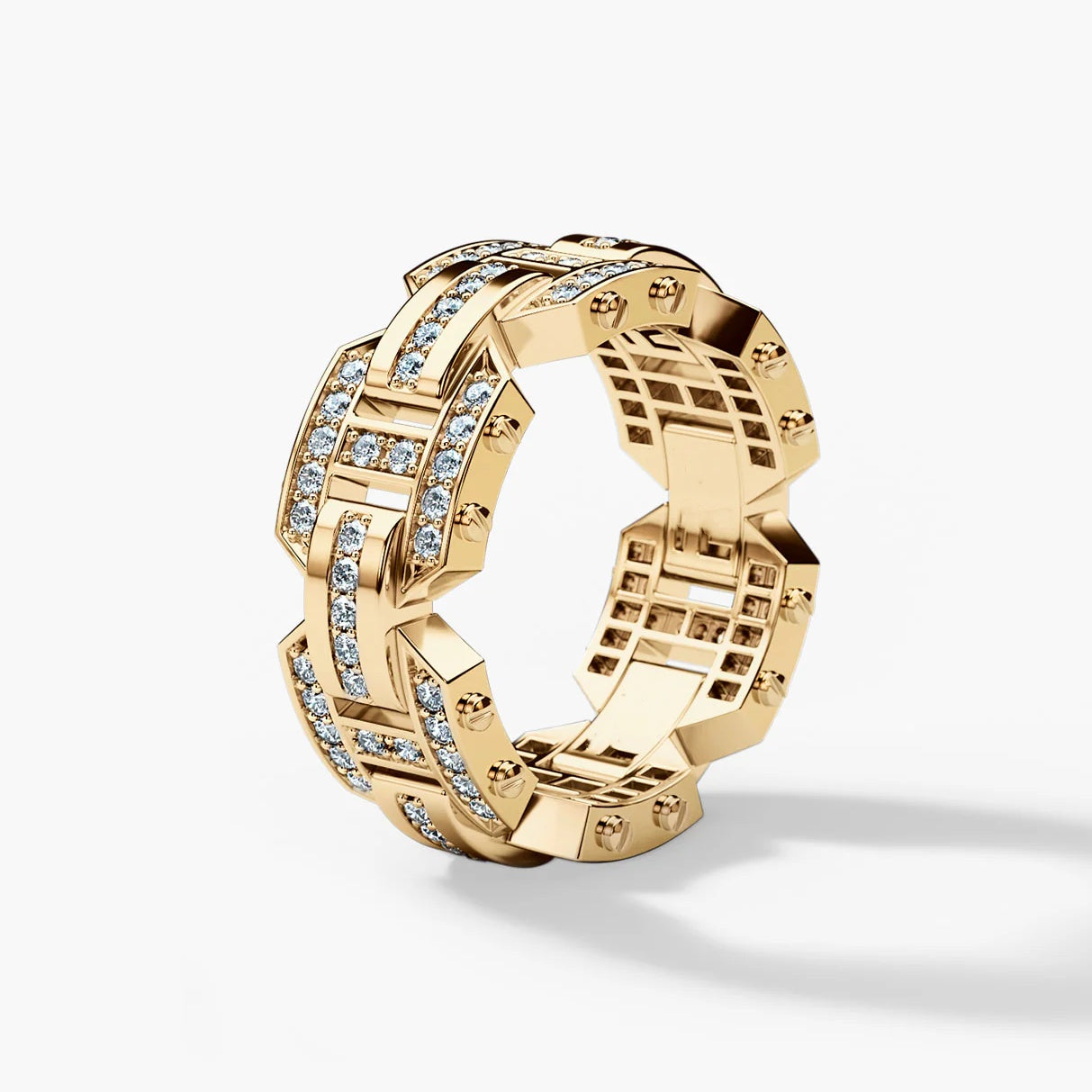 Jzora Handmade Men’s Geometric Ring – Bold Statement Band for Modern Style