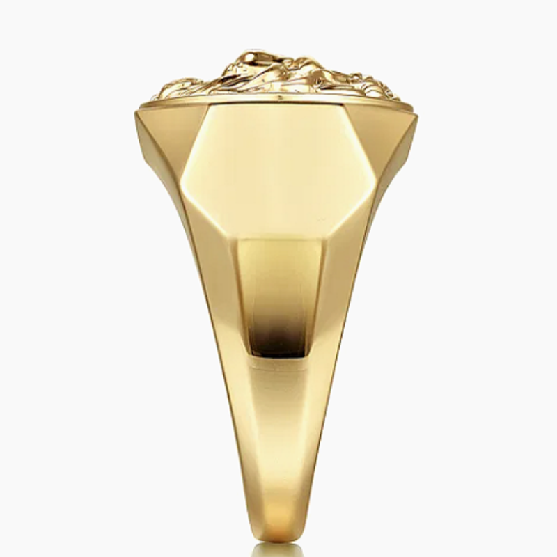 Jzora handmade lion head high polished finish men’s ring