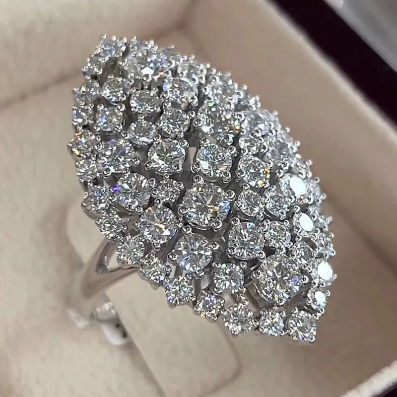 Jzora handmade 5ct round cut sparkle sterling silver engagement ring