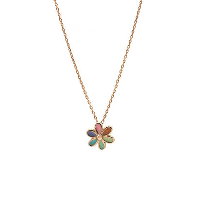 Jzora handmade colorful jasmine flower sterling silver necklace