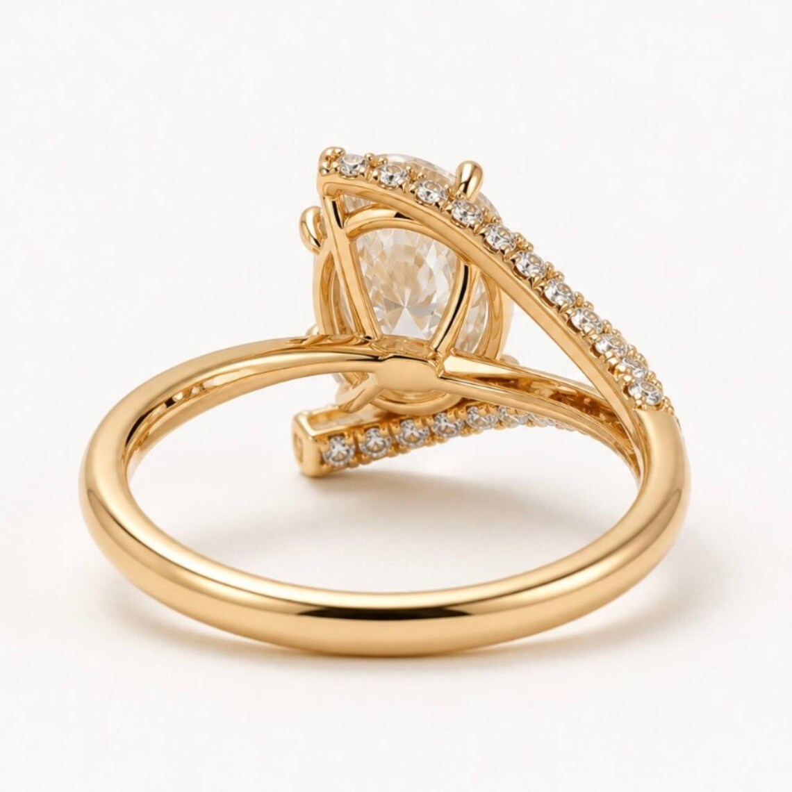 Jzora Handmade 2CT Moissanite Oval Cut Timeless Engagement Ring
