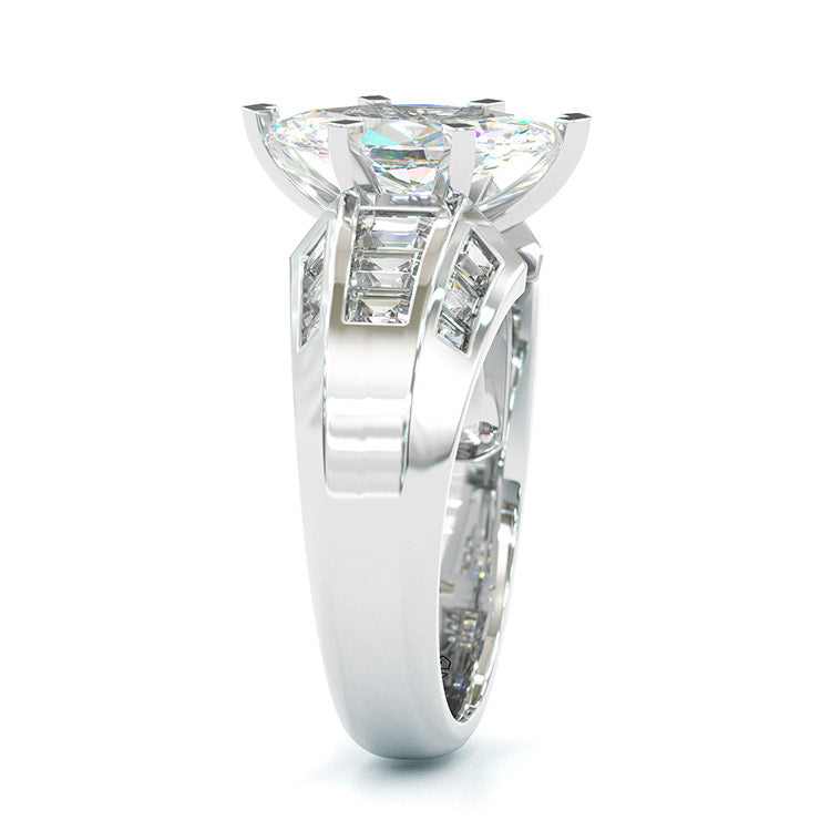 Jzora handmade marquise cut classic style sterling silver engagement ring