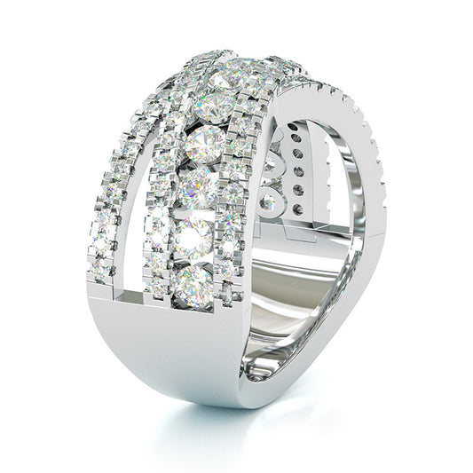 Jzora Round Cut Vintage Sterling Silver Women's Band  Eternity Wedding Ring