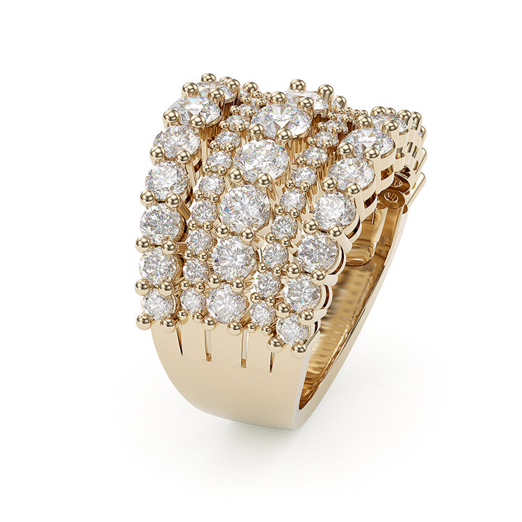 Jzora handmade round cut gold plated women's band anniversary ring wedding ring