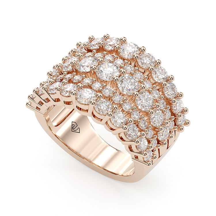 Jzora handmade created diamond round cut wedding ring women's band