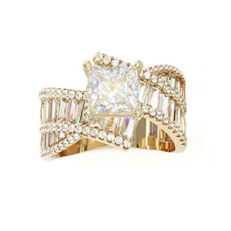 Jzora princess cut wedding ring anniversary ring sterling silver engagement ring