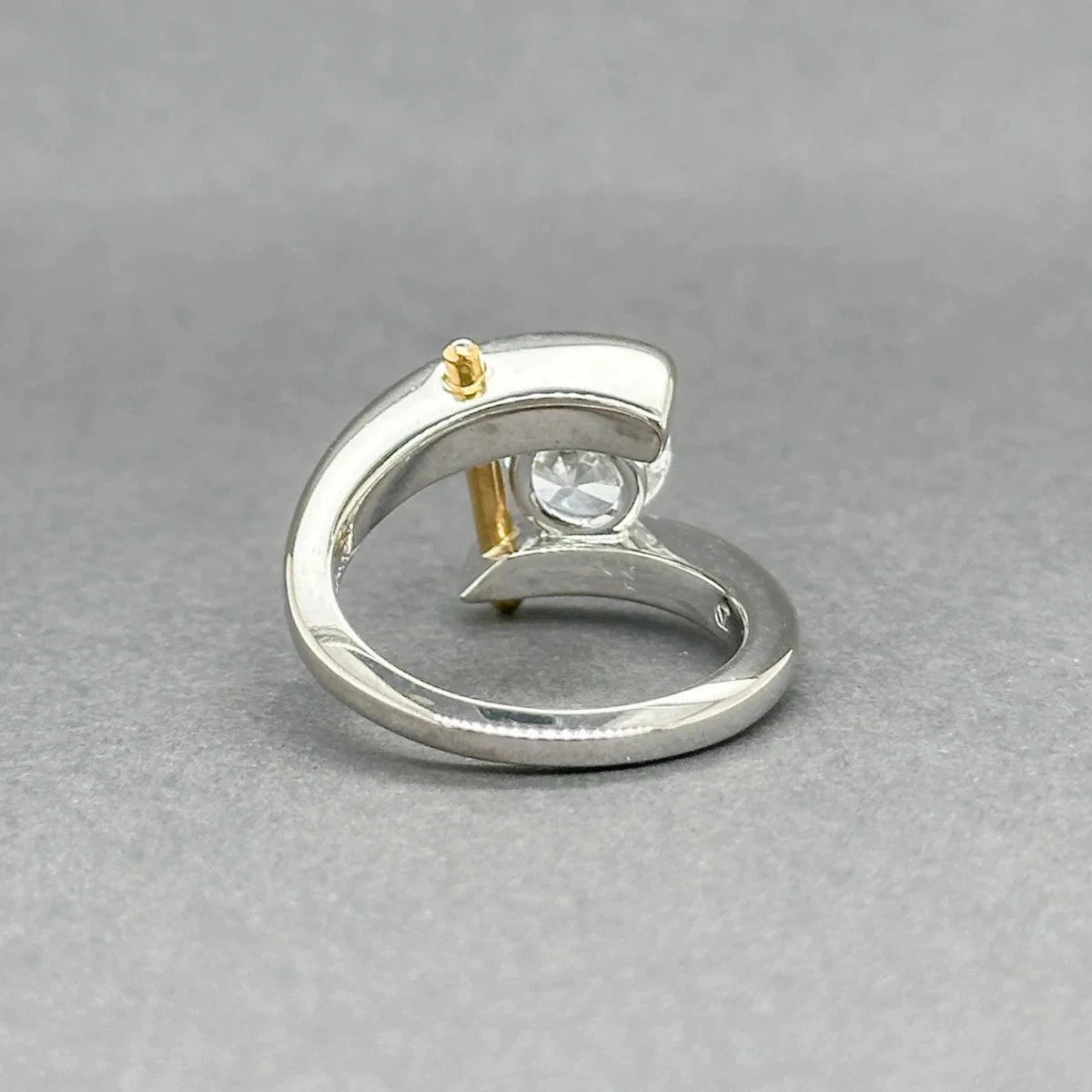 Jzora Handmade Moissanite 1.5CT Round Cut Two Tone Mounting Ring