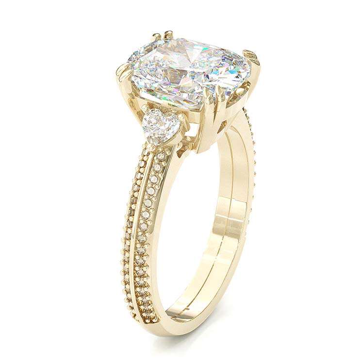 Jzora handmade gold 10 ct cushion cut halo sterling silver diamond engagement ring