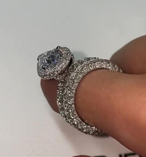 Jzora handmade pear cut created diamond wedding ring sterling silver bridal set