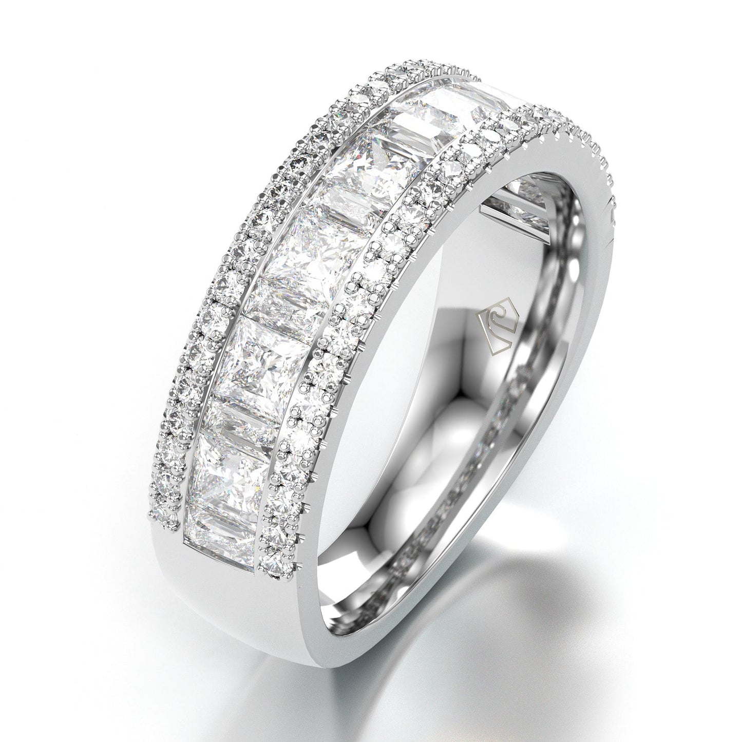 Jzora handmade round cut diamond sterling silver vintage bridal set