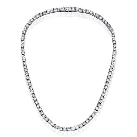 Jzora round cut sterling silver diamond handmade necklace