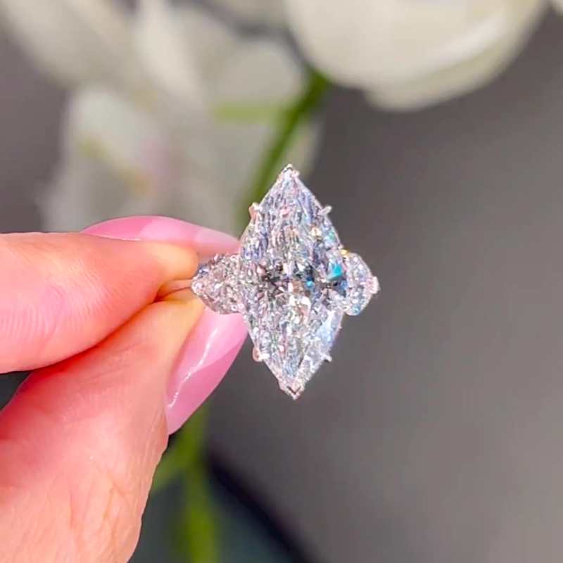 Jzora handmade ct marquise cut classic sterling silver engagement ring