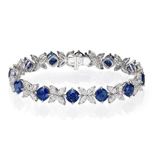 Jzora handmade created Vintage Sterling Silver Tennis Bracelet