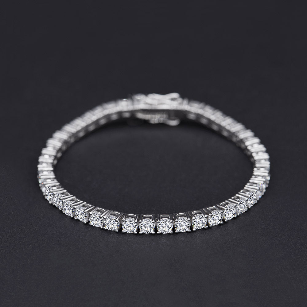 Jzora Vintage Round Cut Sterling Sliver Tennis Bracelet