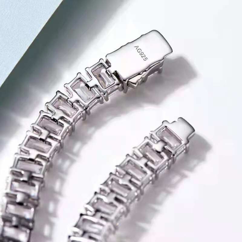 Jzora handmade emerald cut multi stone tennis bracelet