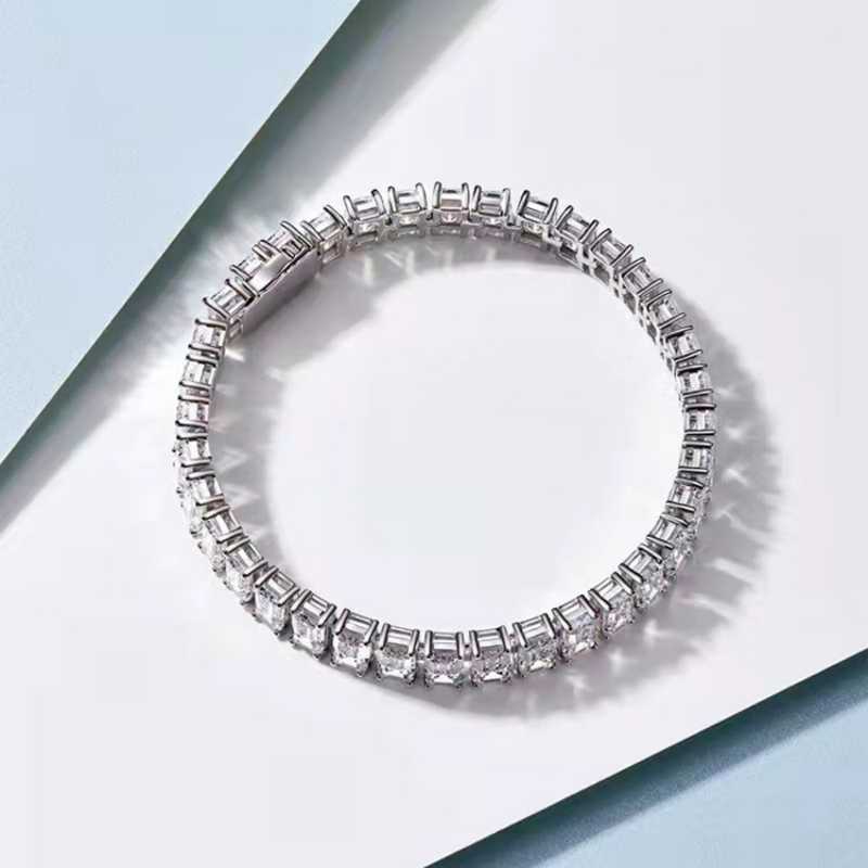 Jzora handmade emerald cut multi stone tennis bracelet