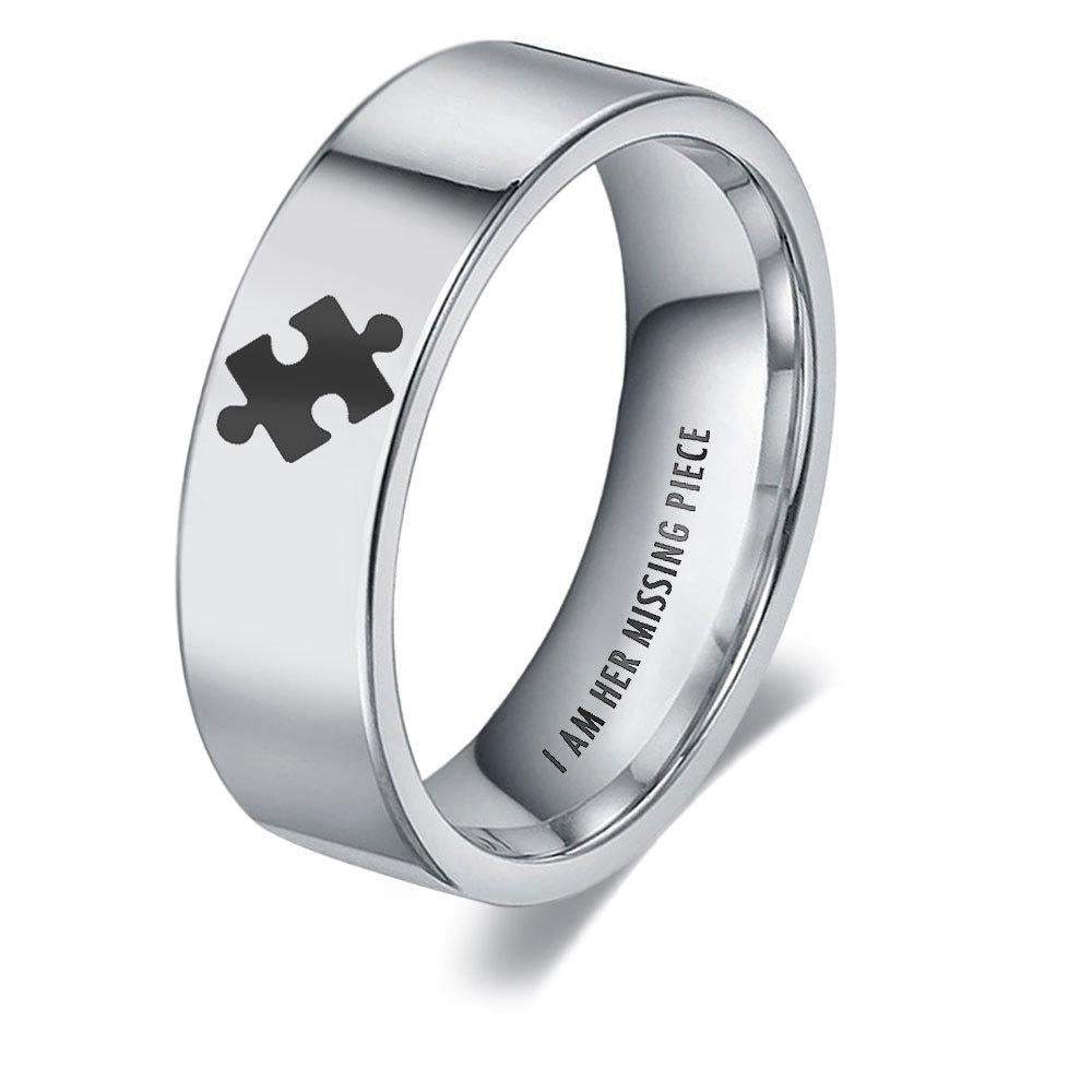 Jzora classic fashion love puzzle wedding ring Anniversary Couple Rings Set