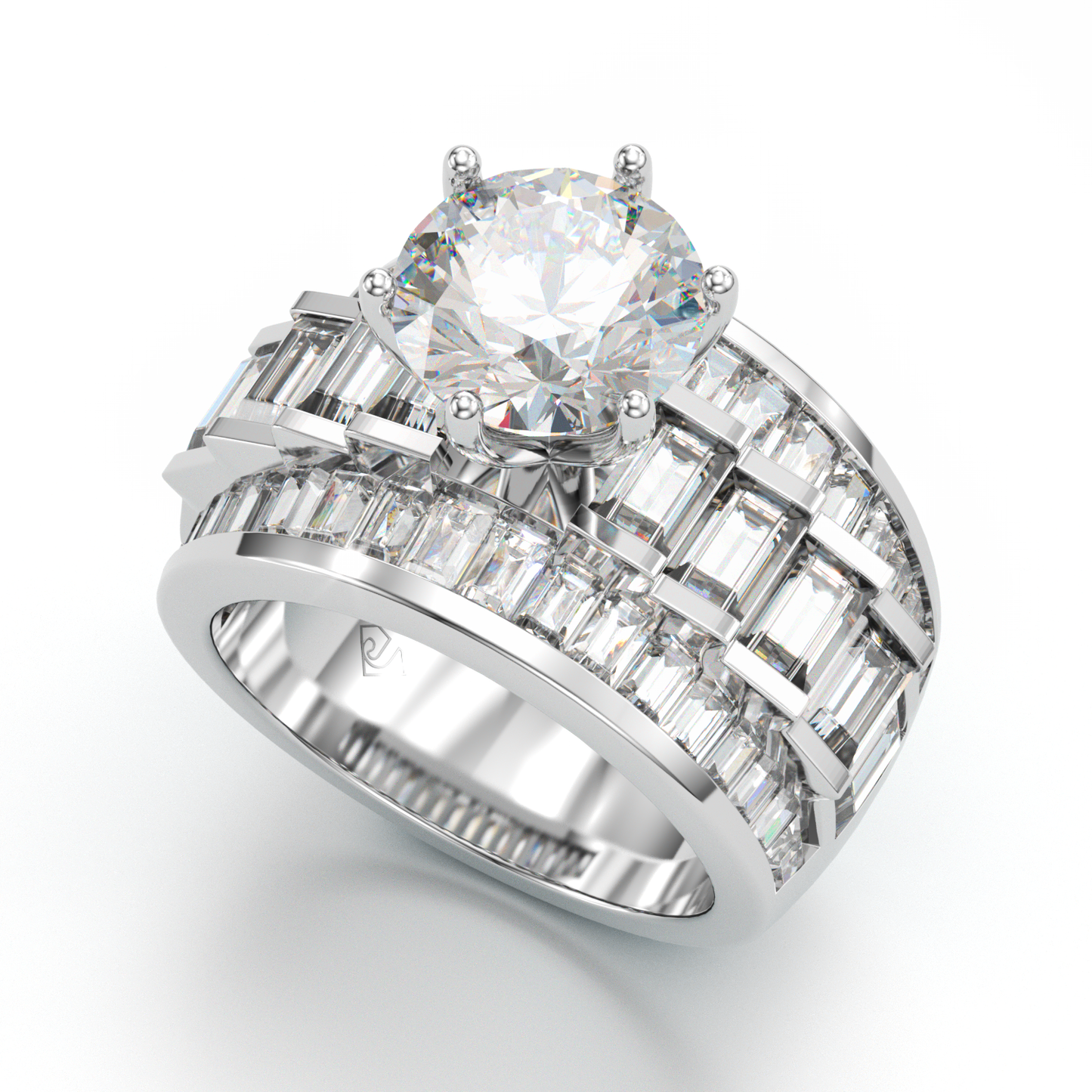 Jzora vintage round cut diamond sterling silver engagement ring wedding ring