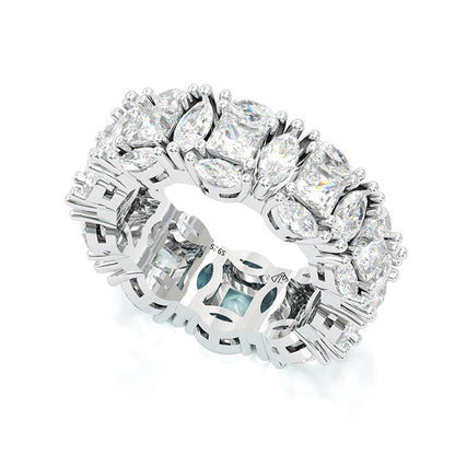 Jzora handmade princess cut sterling silver wedding band anniversary ring