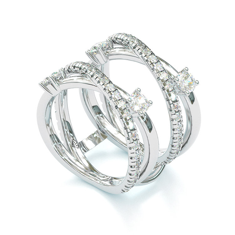 Jzora handmade created diamond vintage style wedding band