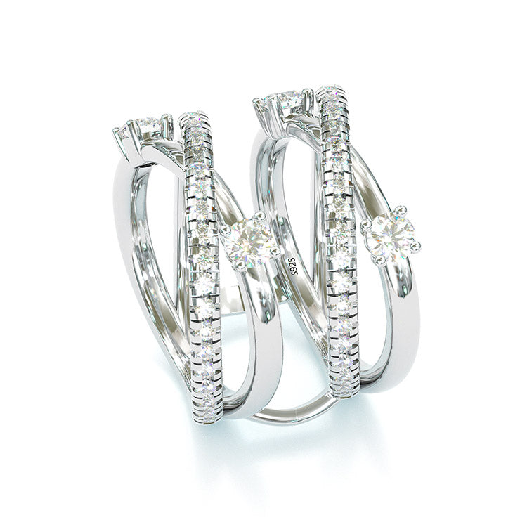 Jzora handmade created diamond vintage style wedding band