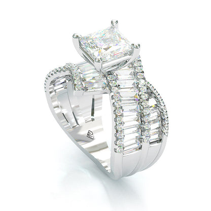 Jzora princess cut wedding ring anniversary ring sterling silver engagement ring
