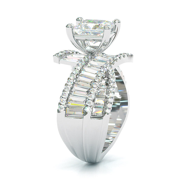 Jzora princess cut wedding ring anniversary ring sterling silver engagement ring
