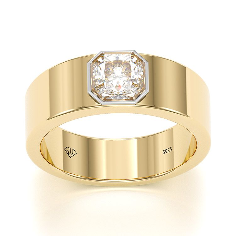 Jzora handmade gold classic sterling silver anniversary couple rings