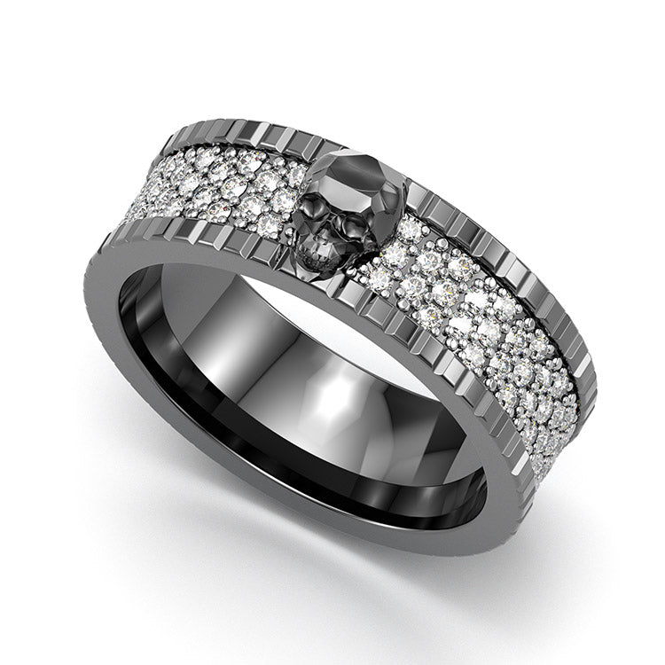 Jzora handmade black skull with white diamond Halloween band