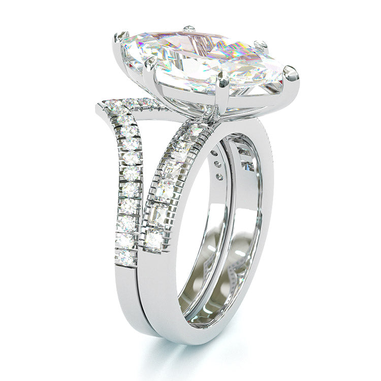 Jzora handmade marquise cut sterling silver vintage wedding ring engagement ring