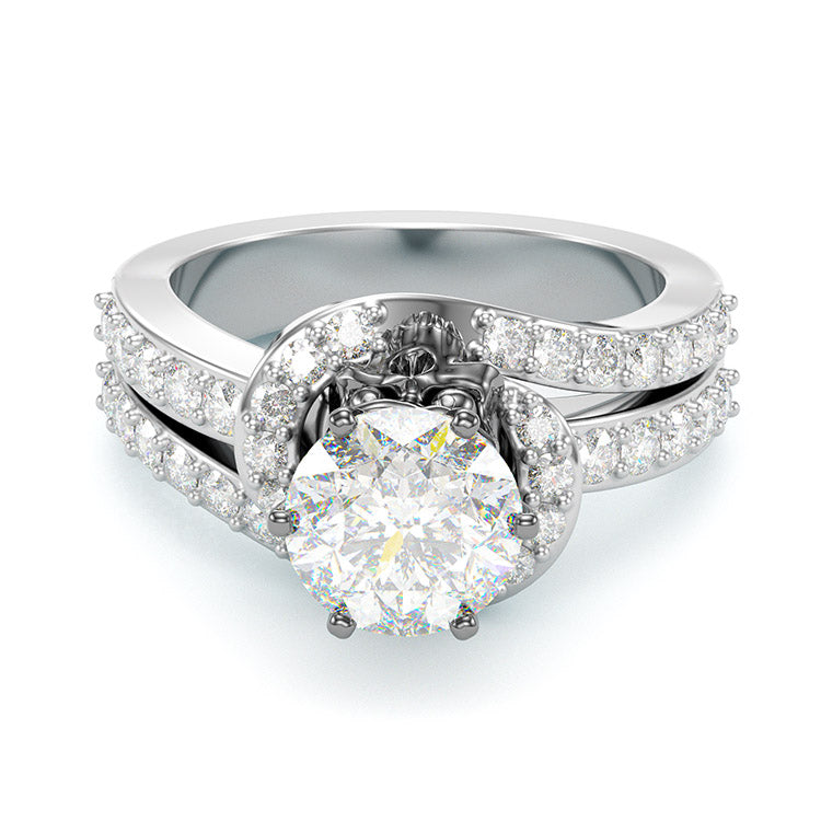 Jzora handmade round cut ruby diamond with skull sterling silver Halloween ring