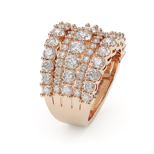 Jzora handmade round cut gold plated women's band anniversary ring wedding ring