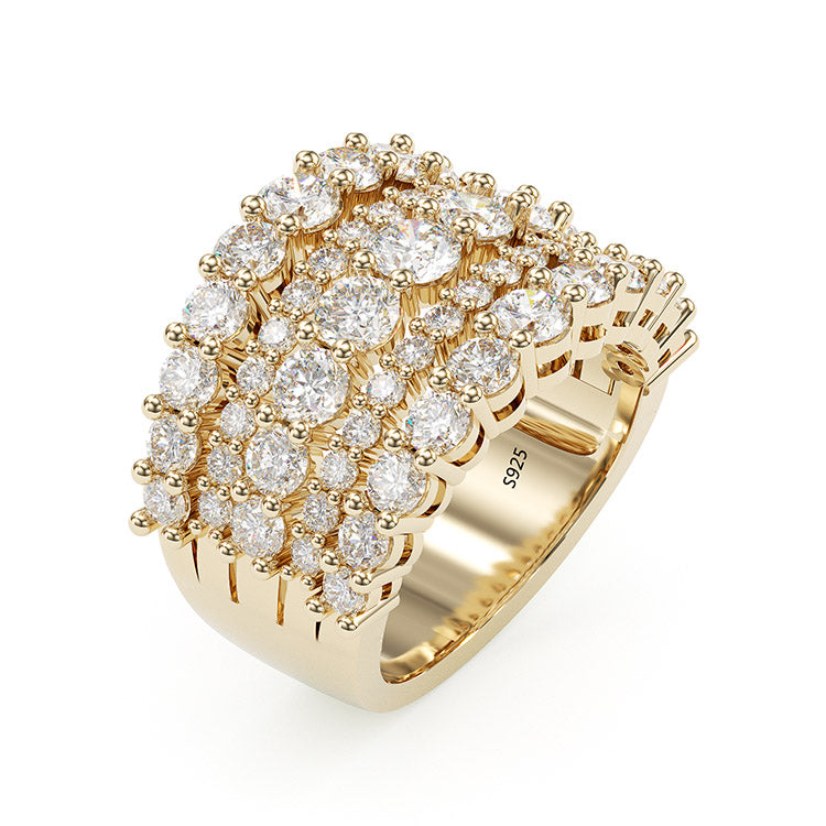 Jzora handmade created diamond round cut wedding ring women's band
