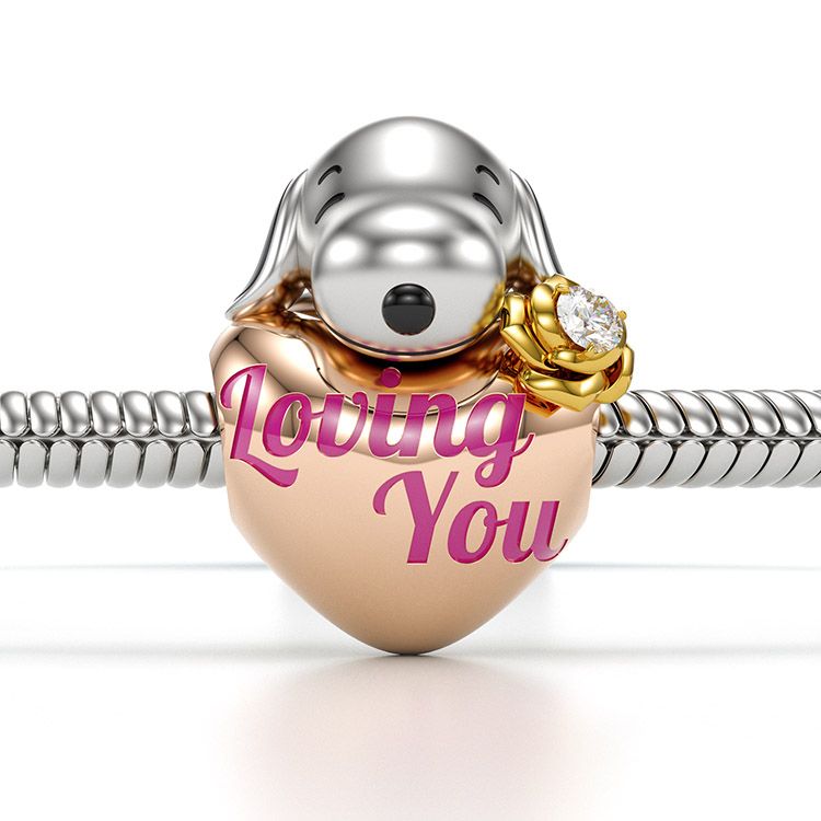 Jzora handmade smiling puppy loving you tennis bracelet